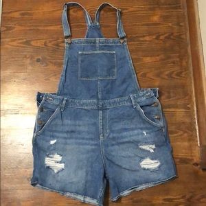 Hollister Denin Overalls Size XL